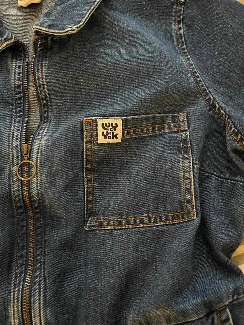 Lucy&Yak Denim Zip Front Jumpsuit - Blue - Picture 2 of 8